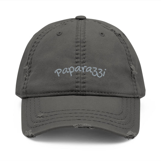 Distressed Baseball Cap Paparazzi Embroidery dark grey with grey
