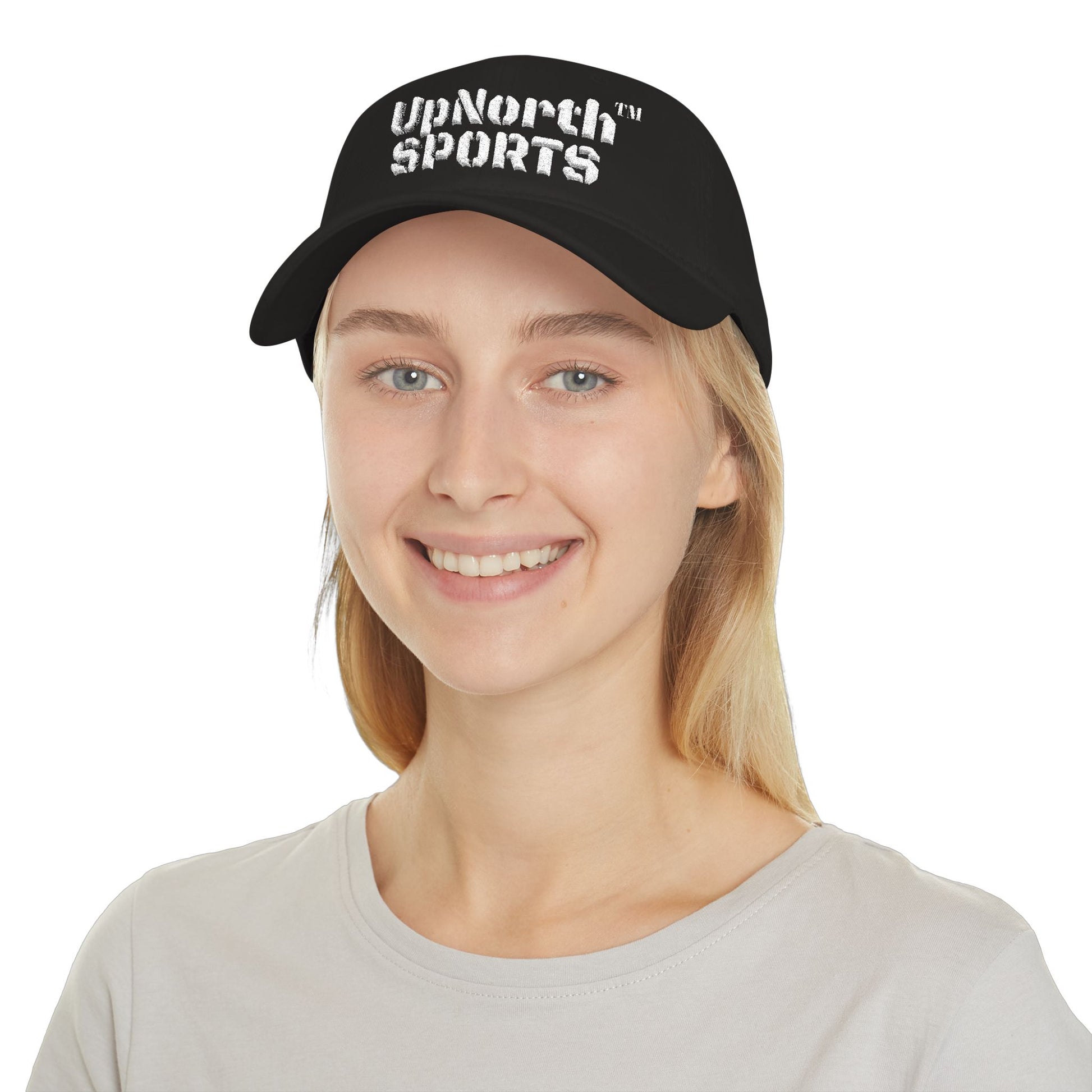 Black UpNorth Sports White Baseball Cap Printify