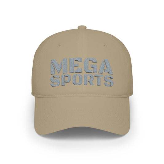 Khaki MEGA Sports Grey Baseball Cap frontside - UpNorth SPORTS