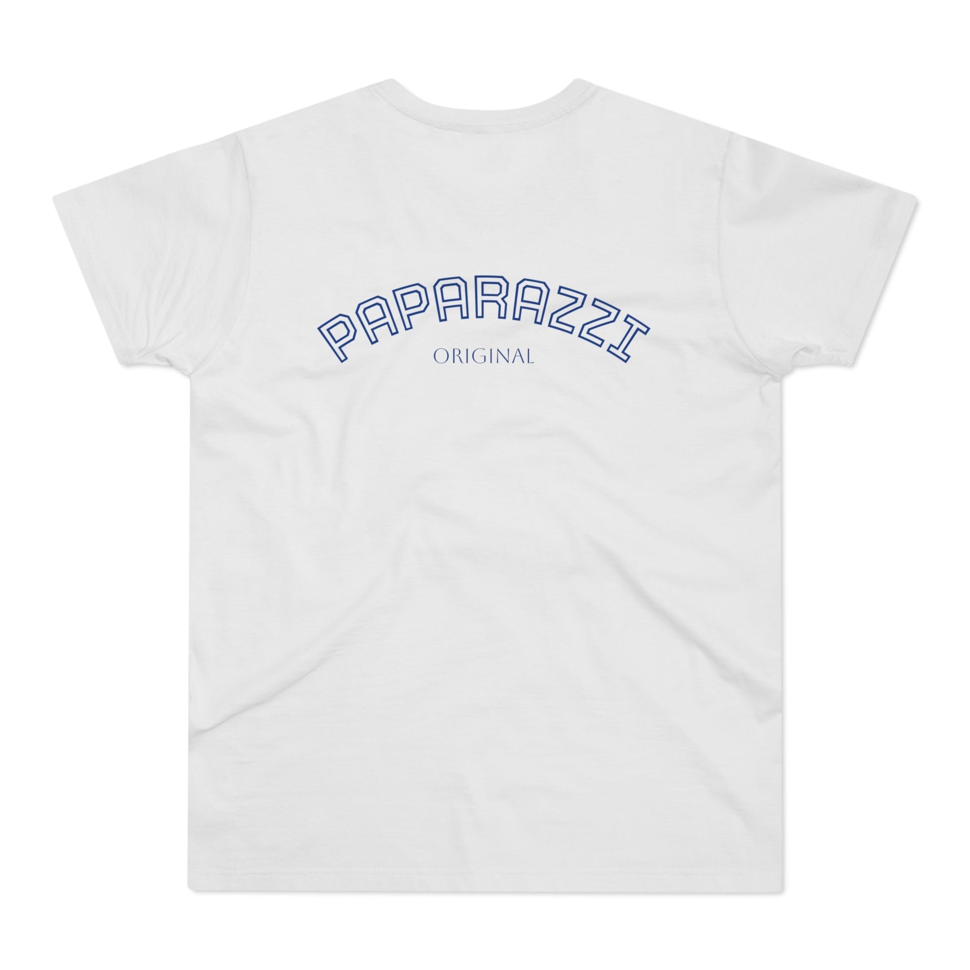Paparazzi Men T-shirt white with blue navy blue Printify