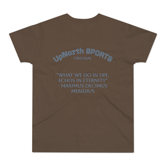 Men T-shirt UpNorth SPORTS chocolate with Maximus tribute
