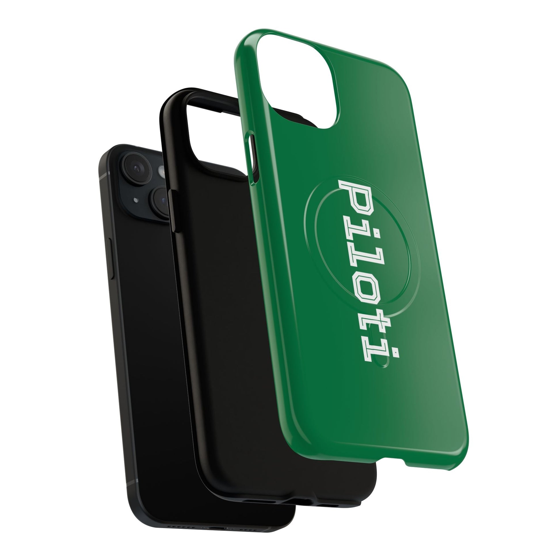 Tough Magnetic iPhone Cases Piloti in dark green Printify