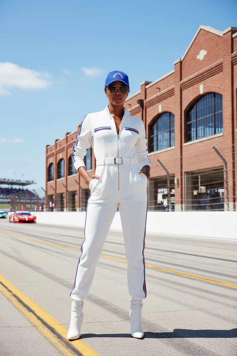 Woman model wearing a Royal Daytona 500 Baseball Cap front - UpNorth SPORTS