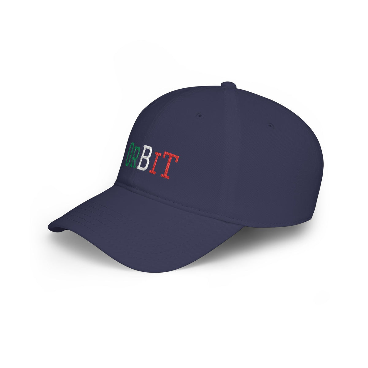 Navy Orbit Baseball Cap with tricolore embroidery left side - UpNorth SPORTS