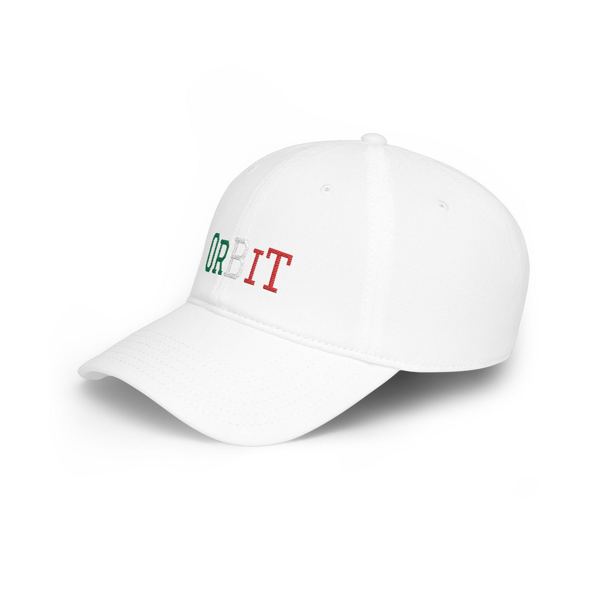 White Orbit Baseball Cap with tricolore embroidery left side - UpNorth SPORTS