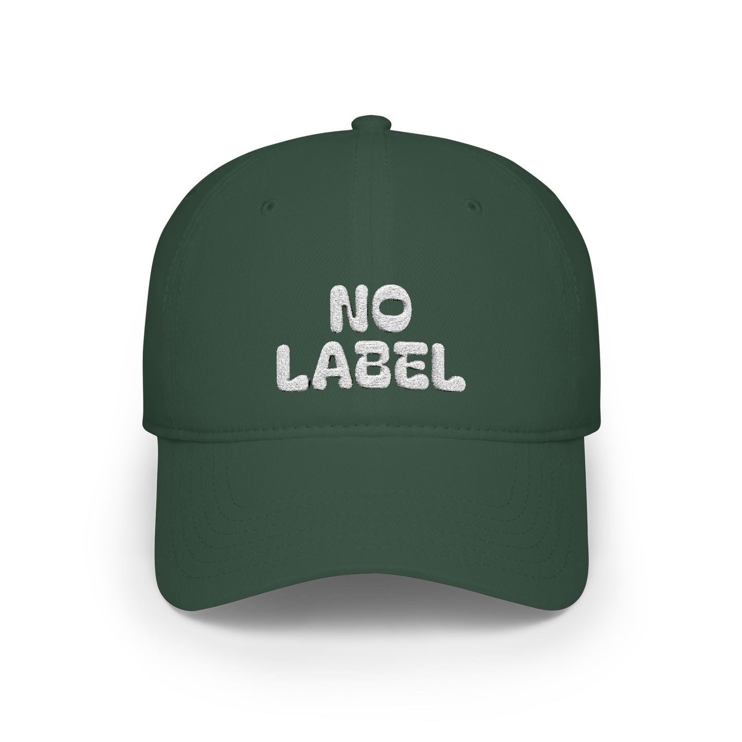 No Label Baseball Cap White Embroidery Printify