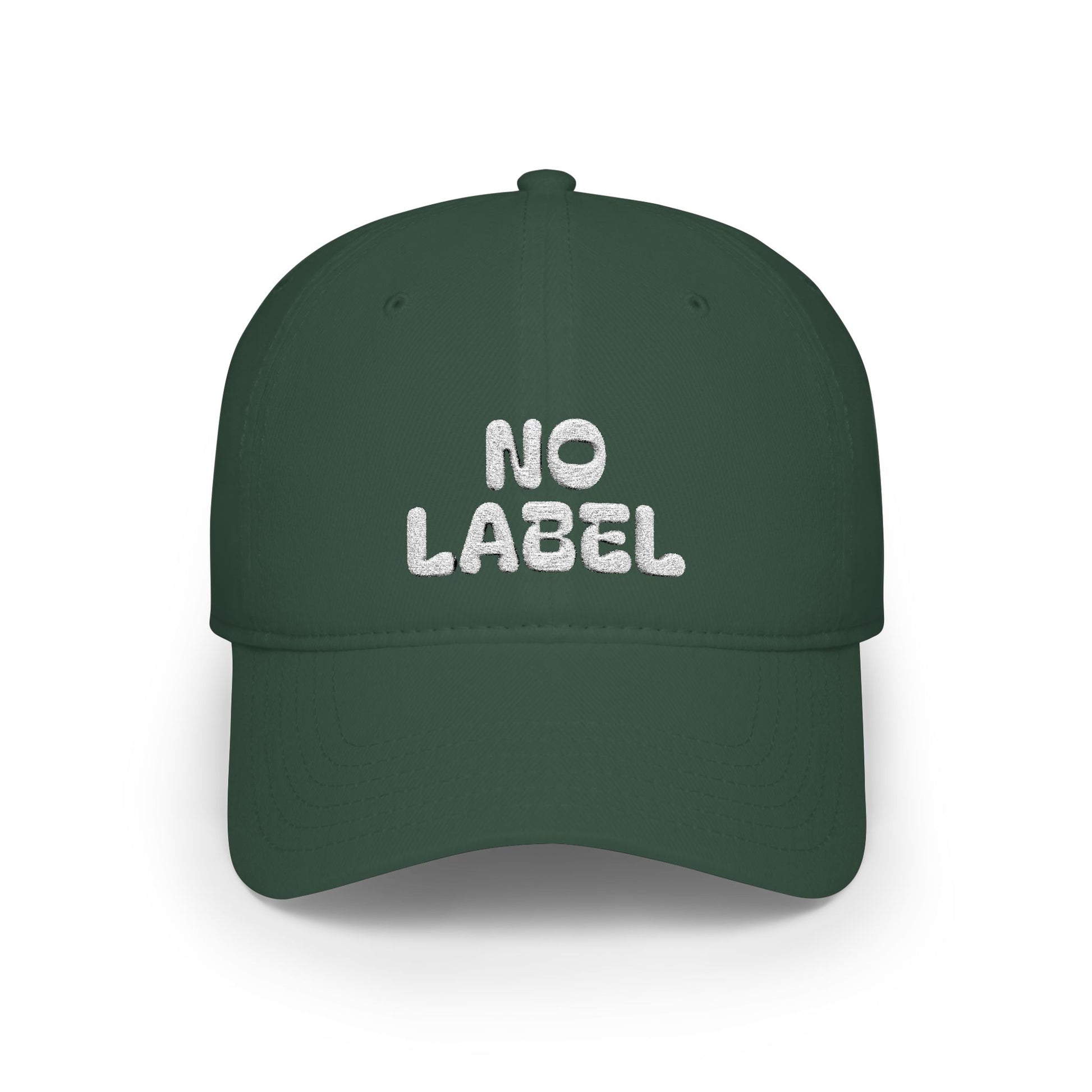 No Label Baseball Cap White Embroidery Printify