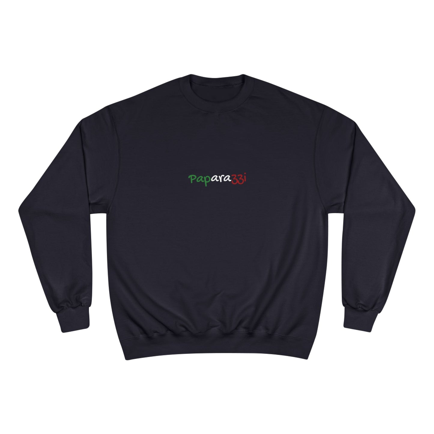 Navy Multicolor Tricolore Paparazzi Champion Sweatshirt front - Paparazzi Original
