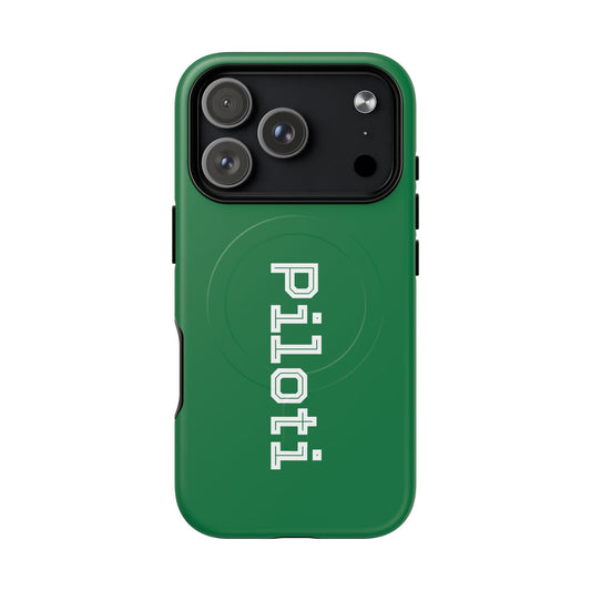 Tough Magnetic iPhone Cases Piloti in dark green Printify