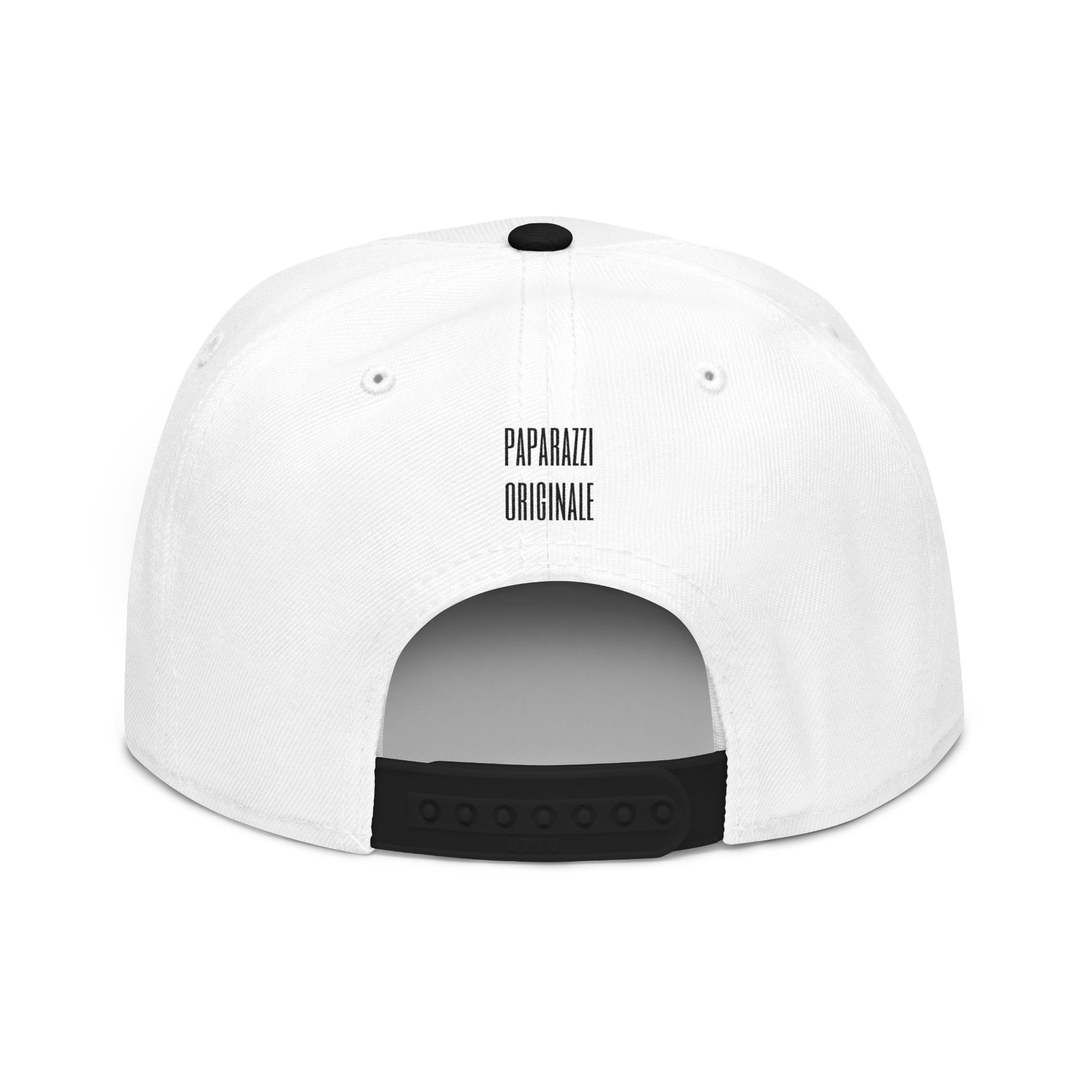 White Paparazzi Black Flat Visor Cap backside - Paparazzi Original