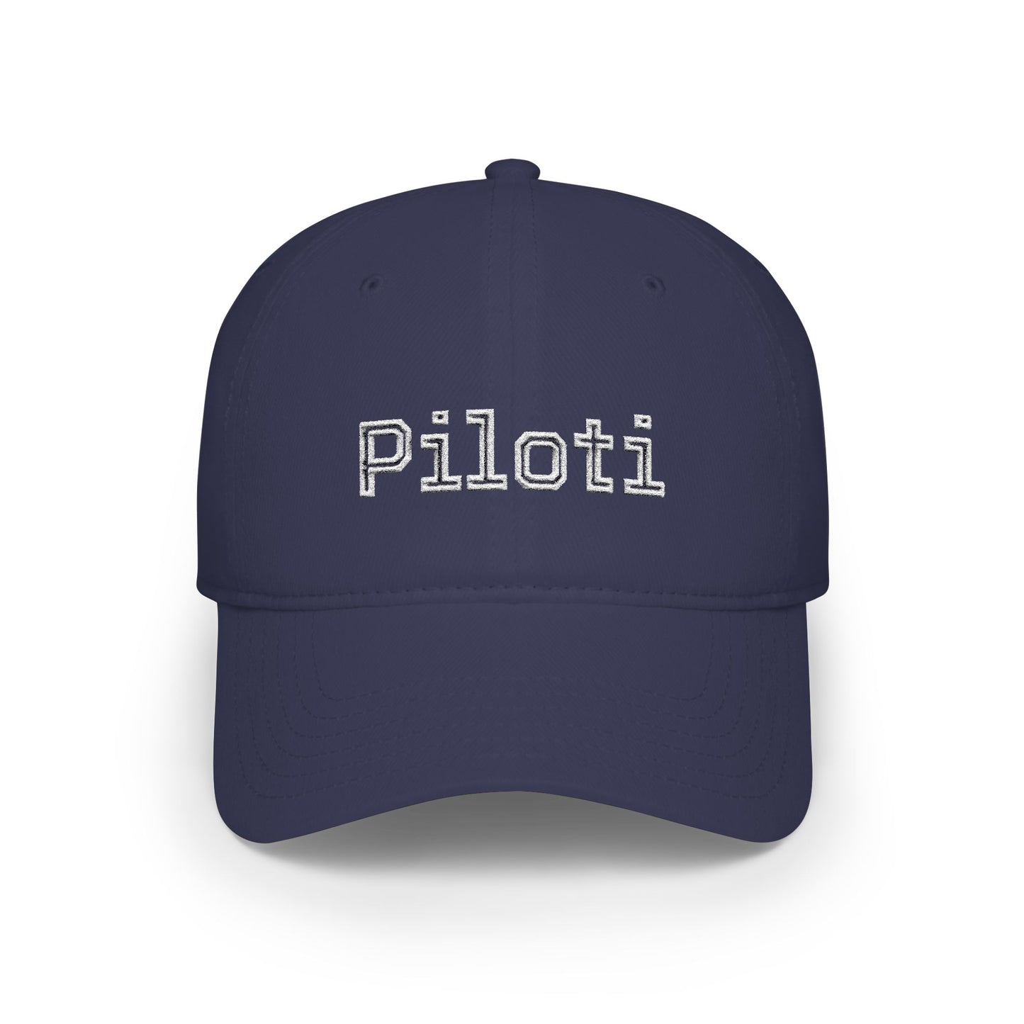 Piloti Baseball Cap Embroidered with White Printify