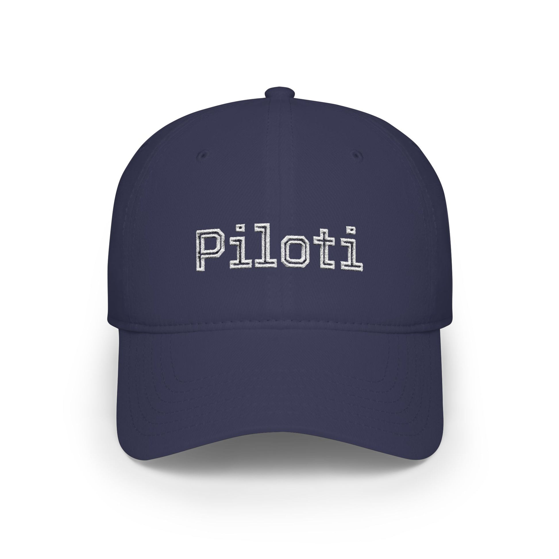 Piloti Baseball Cap Embroidered with White Printify