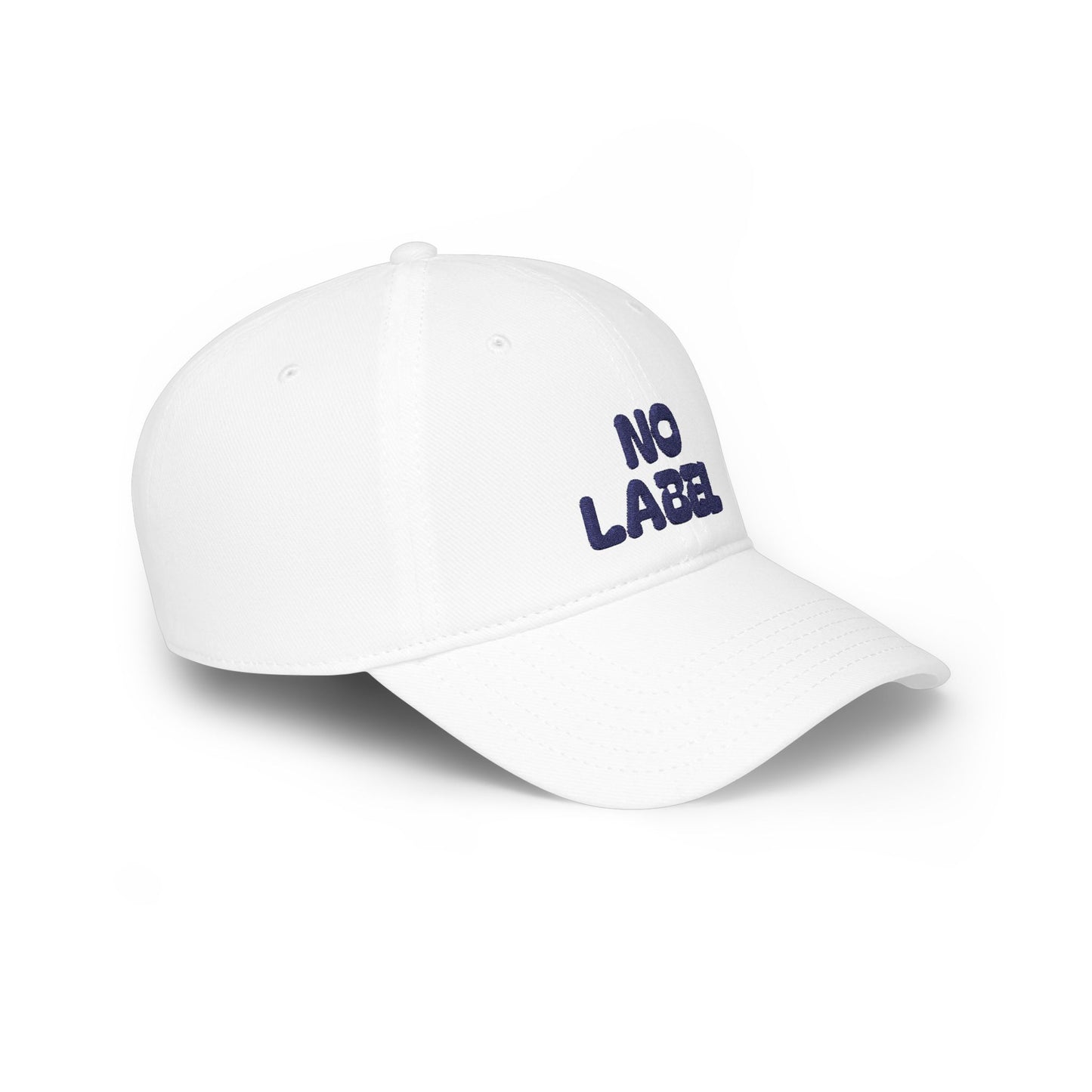 No Label Baseball Cap Navy Embroidery Printify