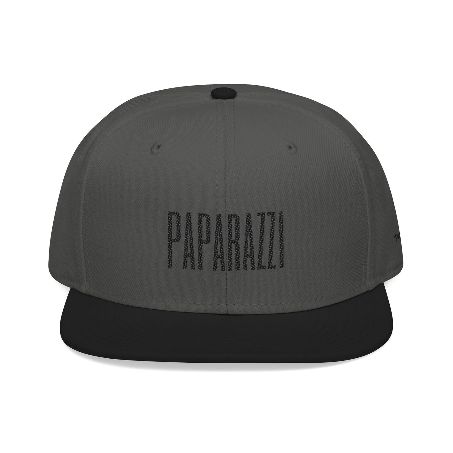 Charcoal Paparazzi Black Flat Visor Cap frontside - Paparazzi Original