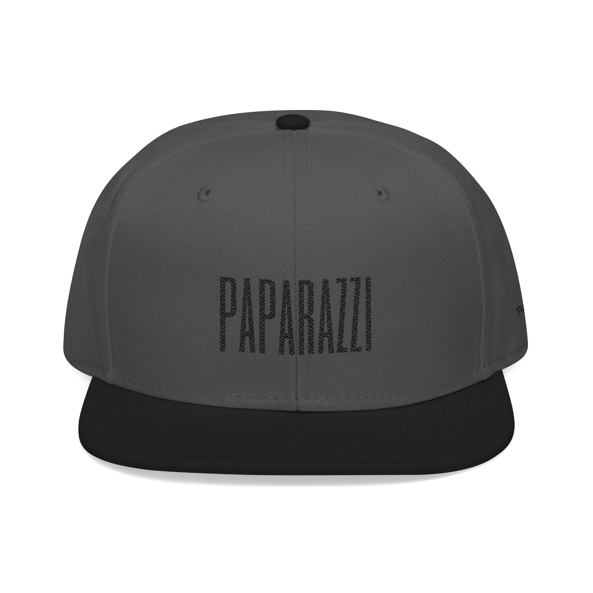 Charcoal Paparazzi Black Flat Visor Cap frontside - Paparazzi Original