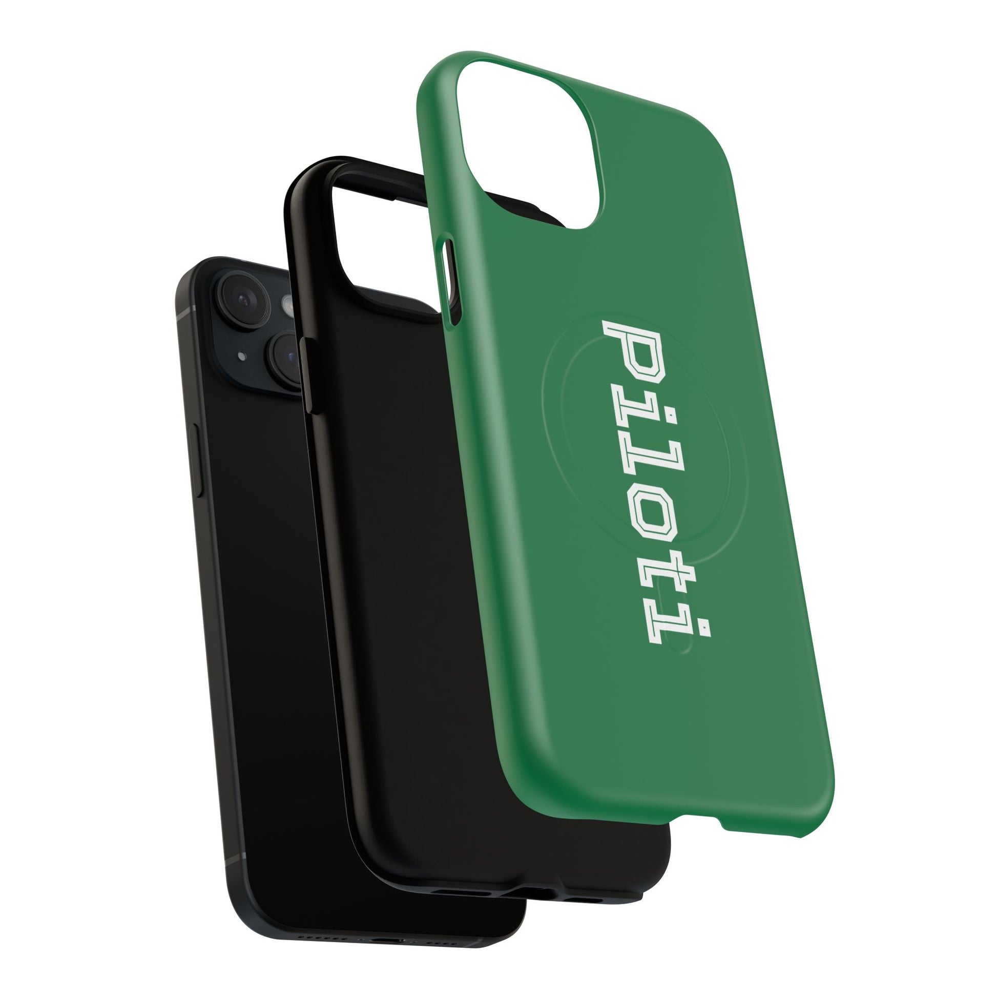 Tough Magnetic iPhone Cases Piloti in dark green Printify