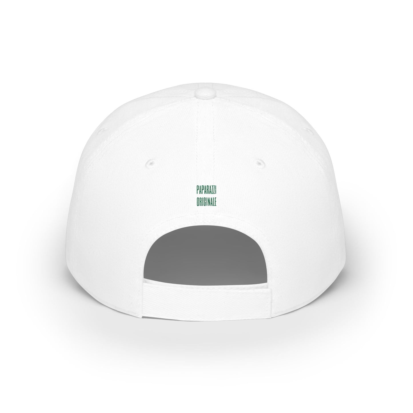 White Paparazzi Silhouette Dark Green Baseball Cap backside - Paparazzi Original