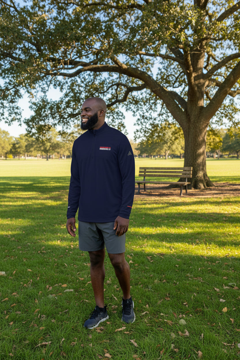 Adidas® MONACO Navy Quarter-Zip Pullover Navy