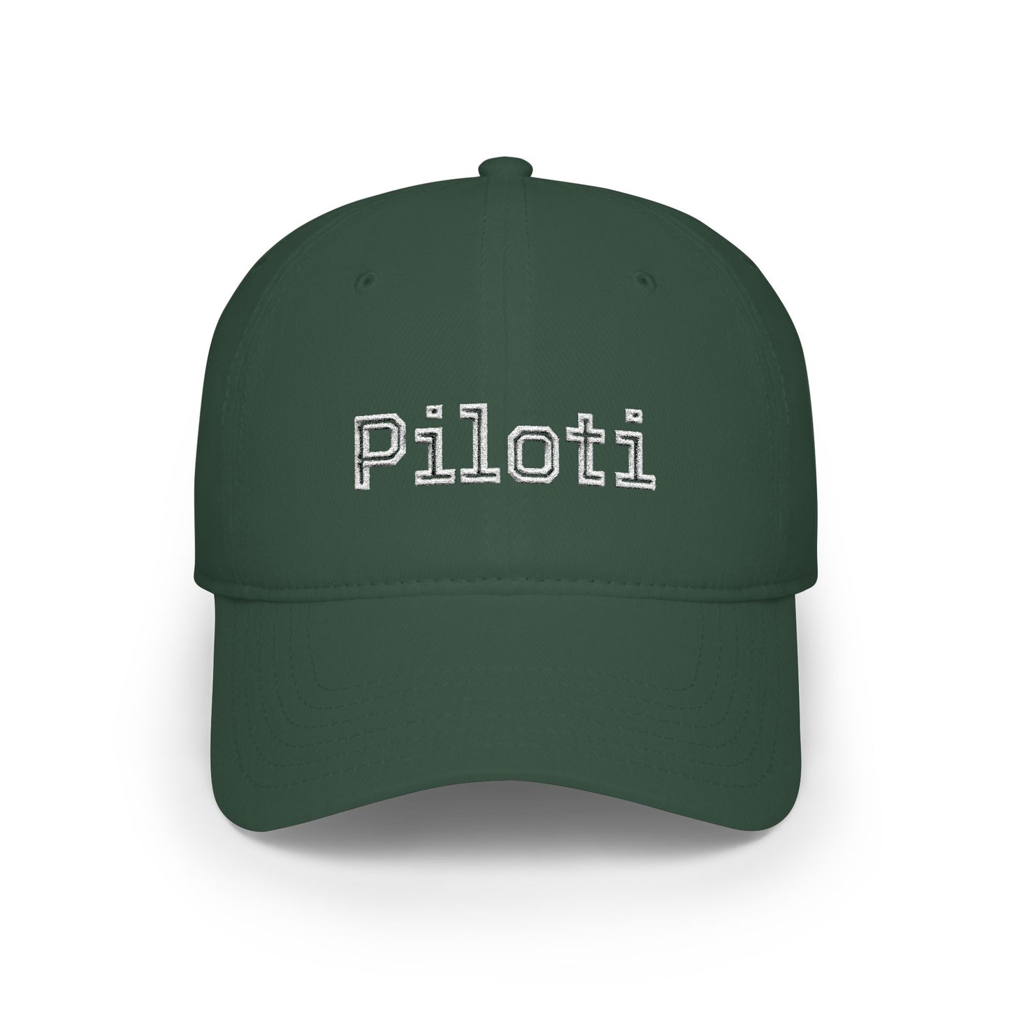 Piloti Baseball Cap Embroidered with White Printify