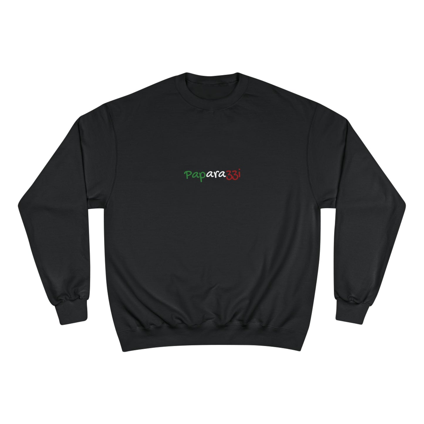 Black Multicolor Tricolore Paparazzi Champion Sweatshirt front - Paparazzi Original