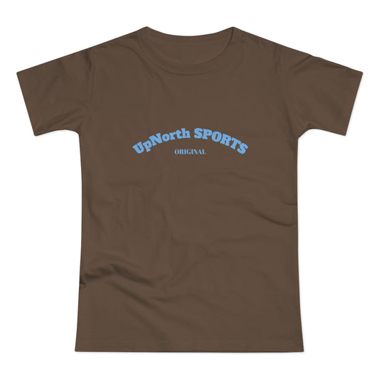 Women T-Shirt chocolate with light blue front - UpNorth SPORTS