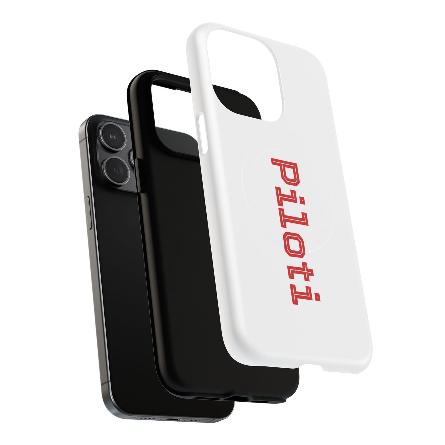 Tough Magnetic iPhone Cases Piloti in white made in matt and gloss finish - UpNorth SPORTS