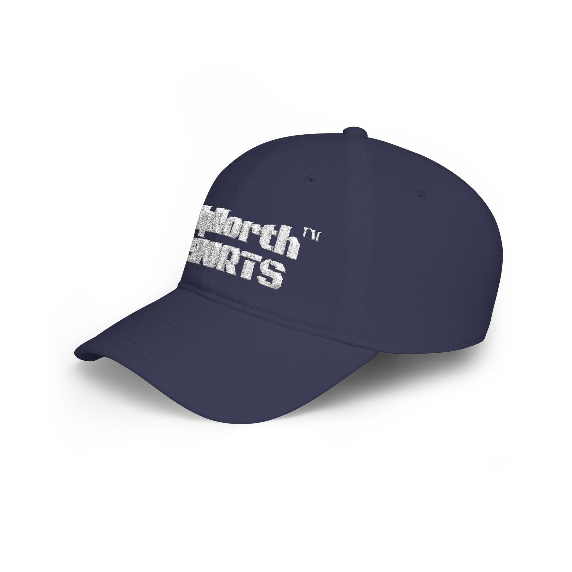 Navy UpNorth Sports White Baseball Cap left side - UpNorth SPORTS