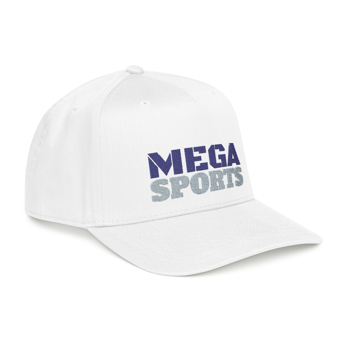 White MEGA SPORTS Mid Profile Cap Printify