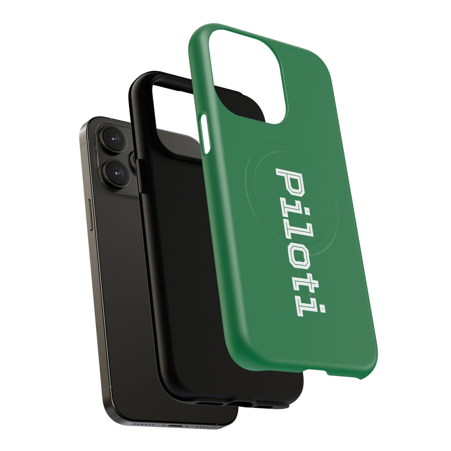 Tough Magnetic iPhone Cases Piloti in dark green Printify