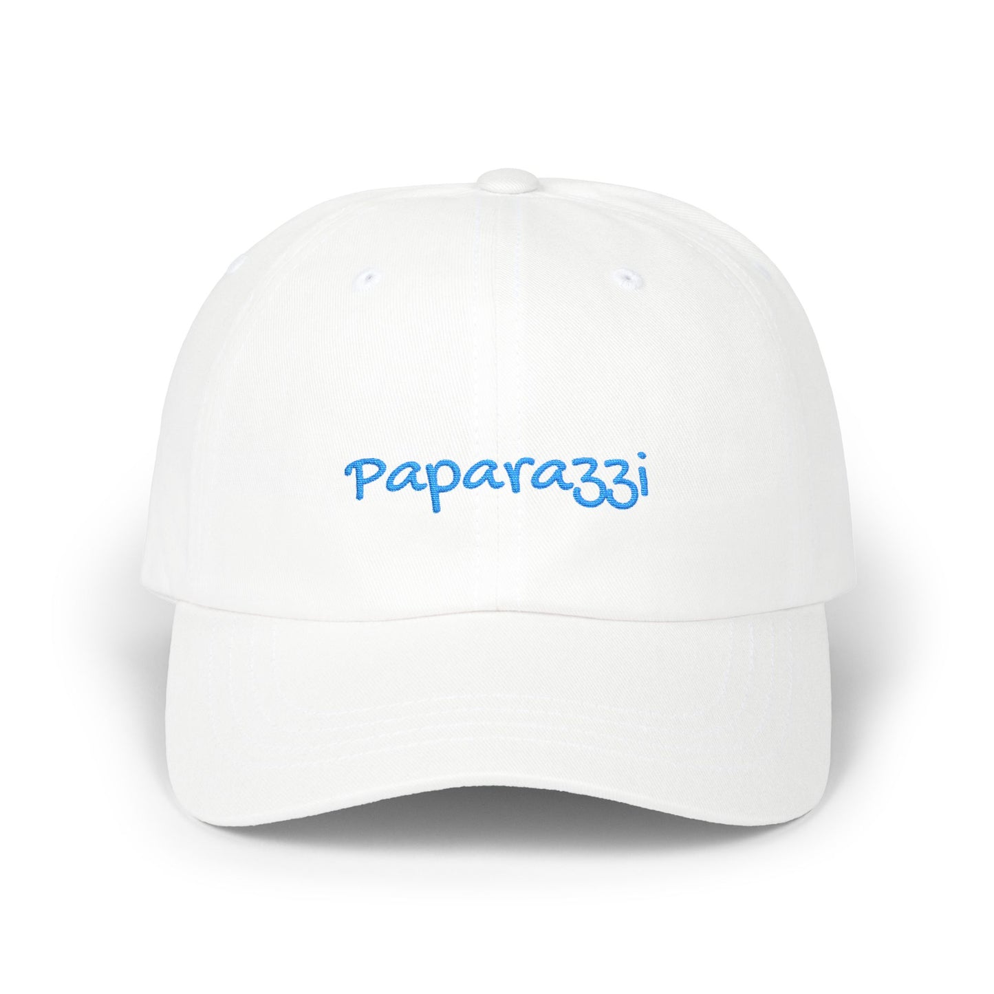 White Paparazzi Aqua Classic Cap front - Paparazzi Original