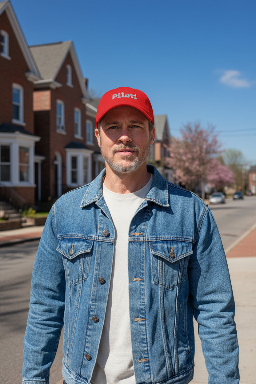 Piloti Baseball Cap Embroidered with White Printify