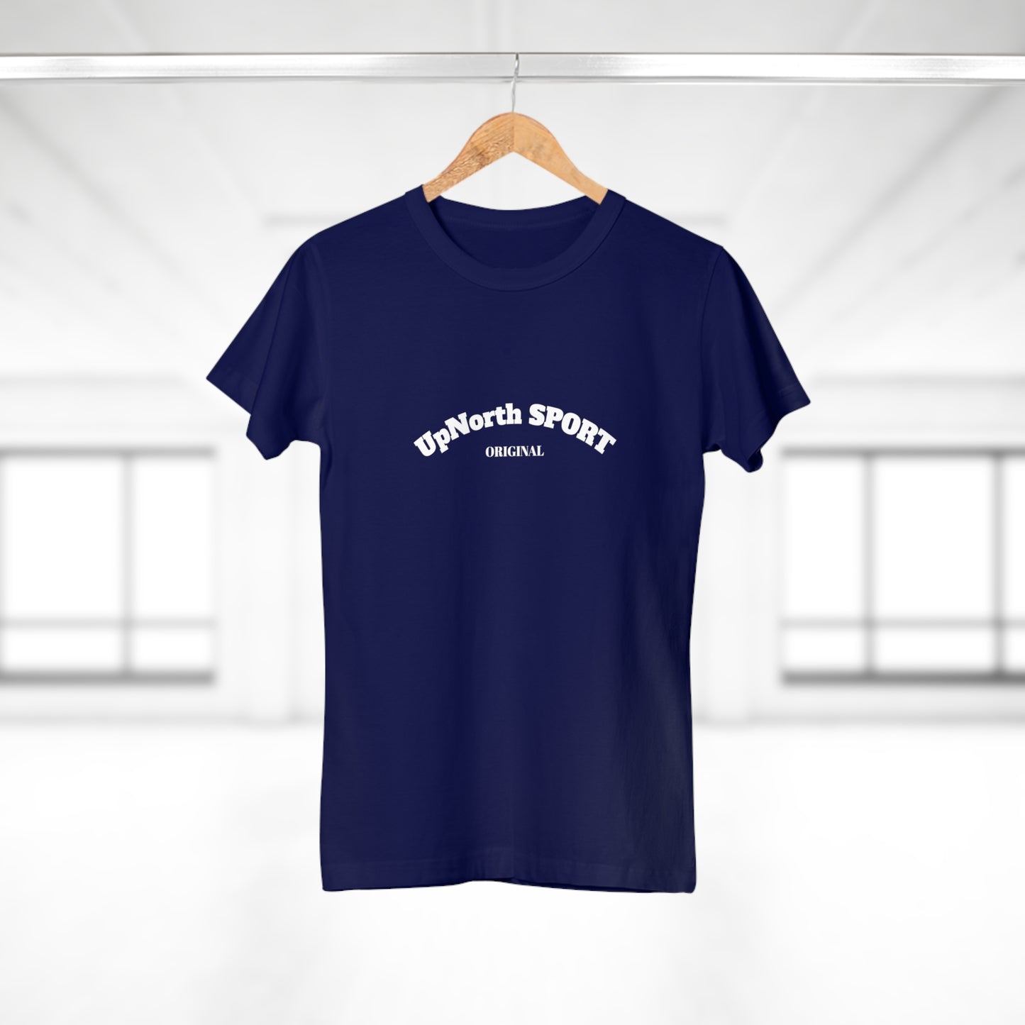 Women T-Shirt navy with white