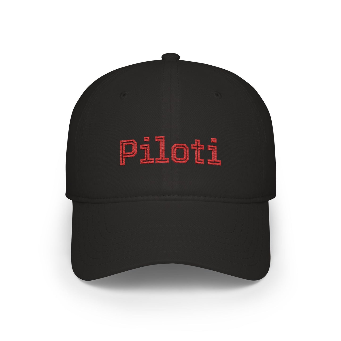 Piloti Baseball Cap Embroidered with Red Printify