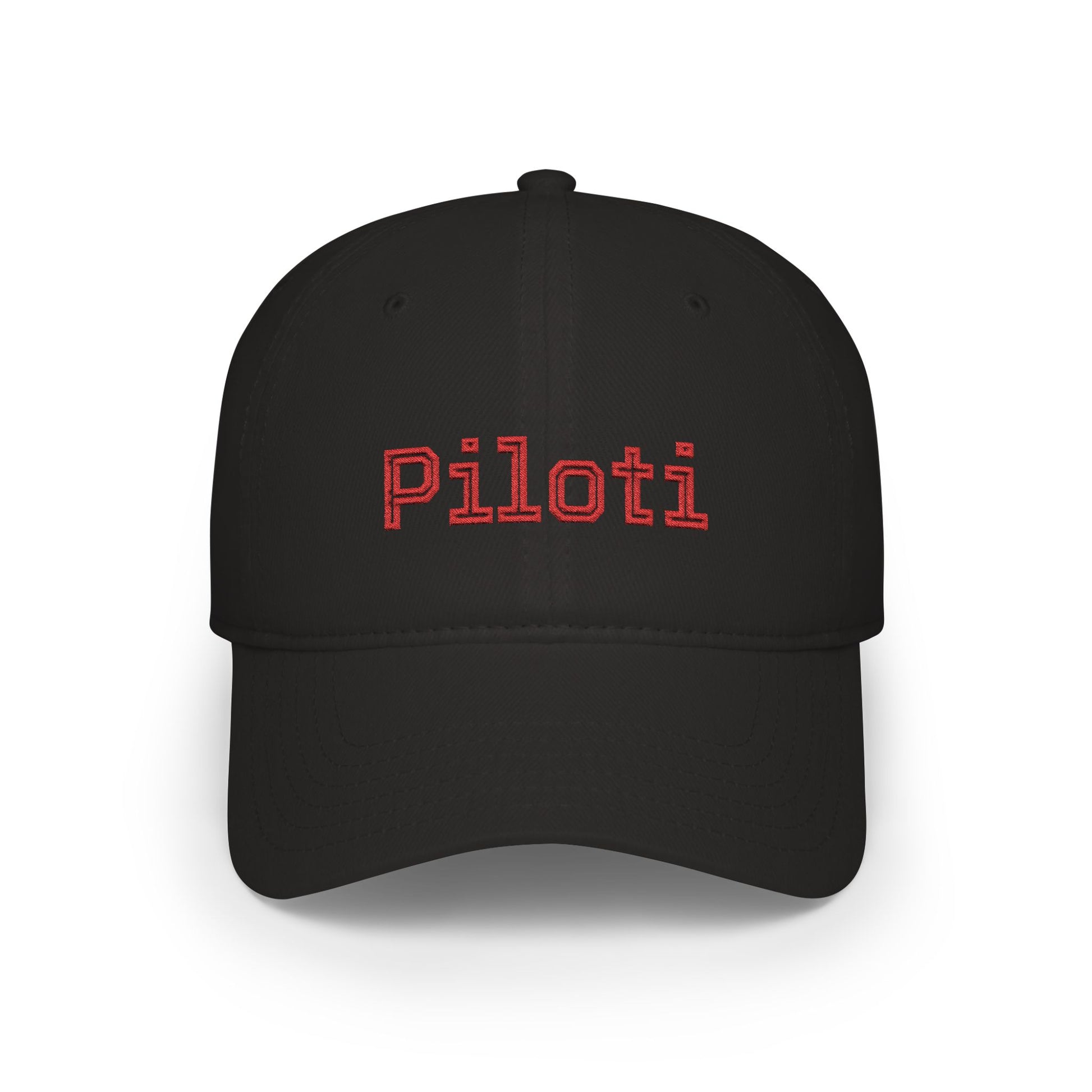Piloti Baseball Cap Embroidered with Red Printify