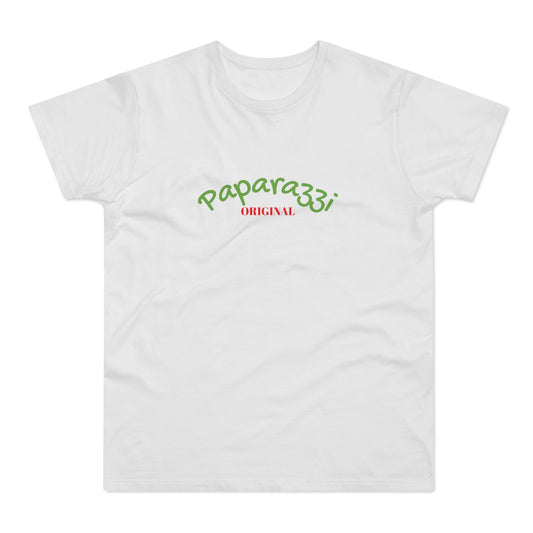 Paparazzi Men T-shirt white with light green and red