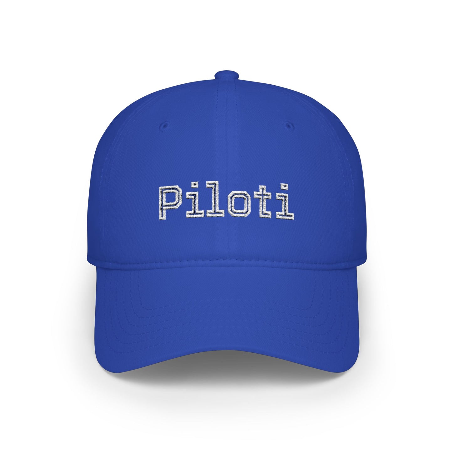 Piloti Baseball Cap Embroidered with White Printify
