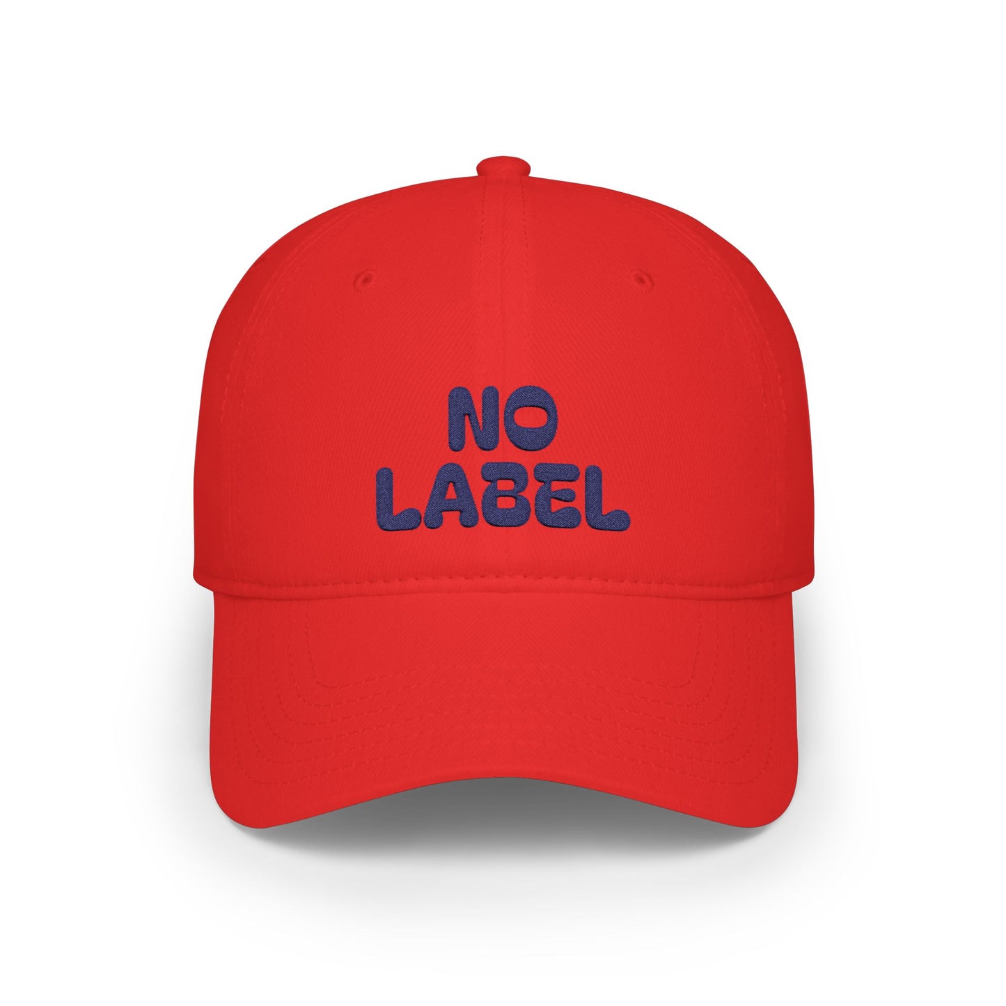 No Label Baseball Cap Navy Embroidery Printify