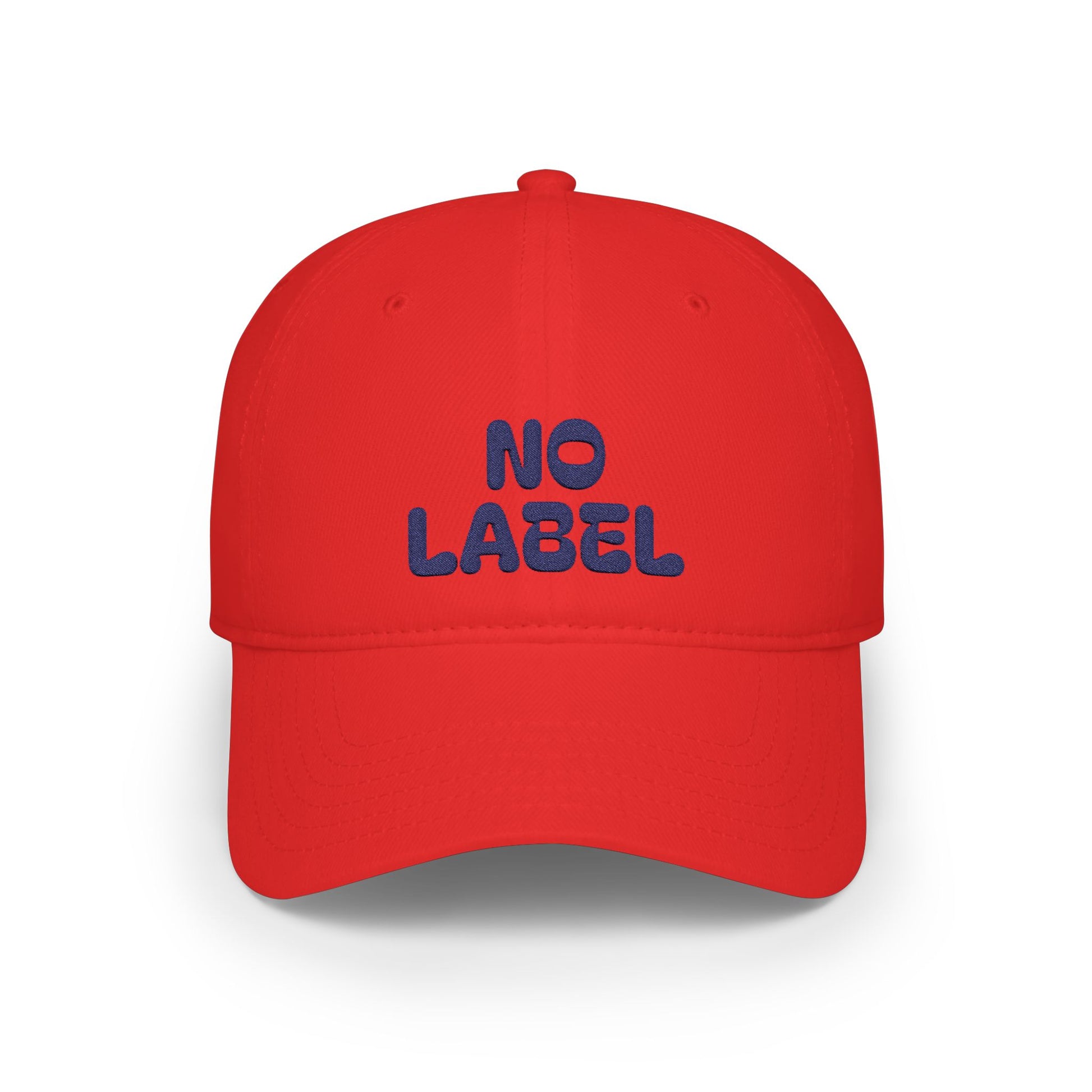No Label Baseball Cap Navy Embroidery Printify