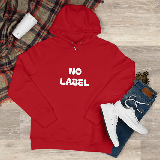No Label White on Red Hoodie Printify
