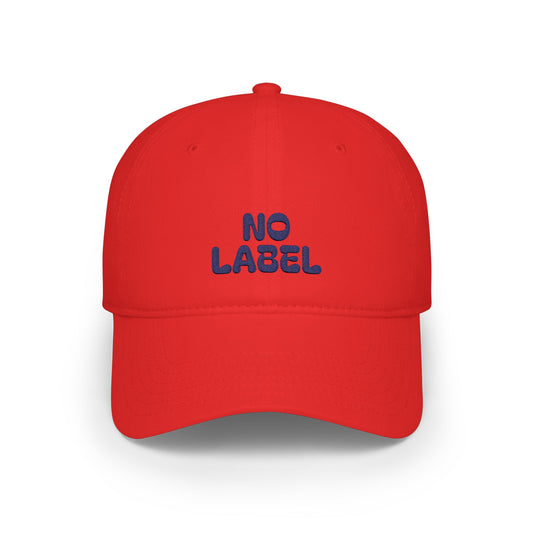 No Label Baseball Cap Navy Embroidery Printify