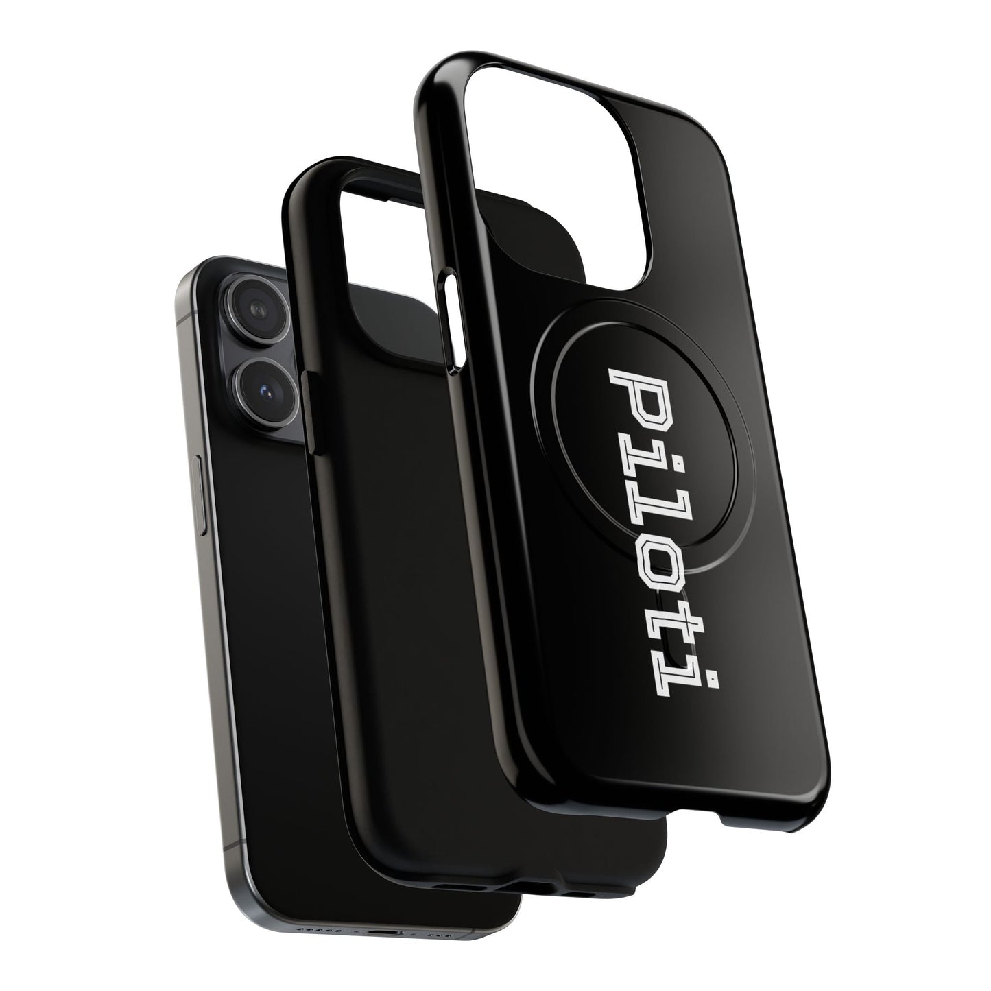 Tough Magnetic iPhone Cases Piloti in black Printify