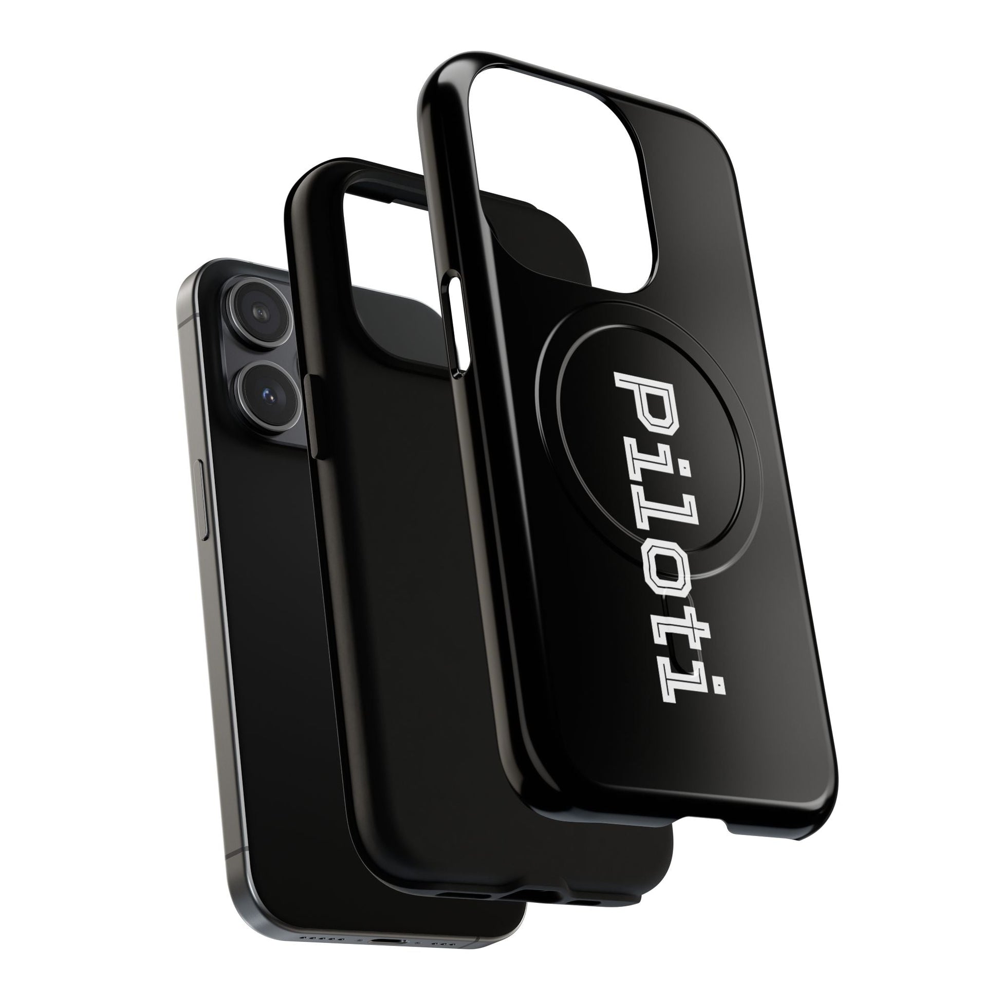 Tough Magnetic iPhone Cases Piloti in black Printify