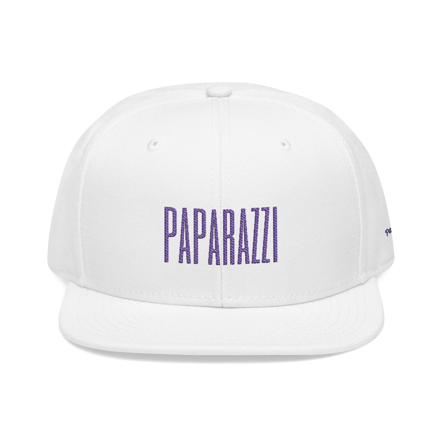 White Paparazzi Purple Flat Visor Cap frontside - Paparazzi Original