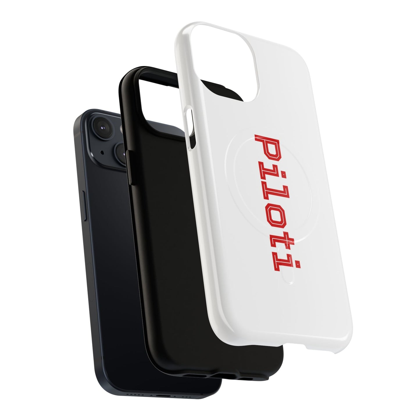 Tough Magnetic iPhone Cases Piloti in white made in matt and gloss finish - UpNorth SPORTS