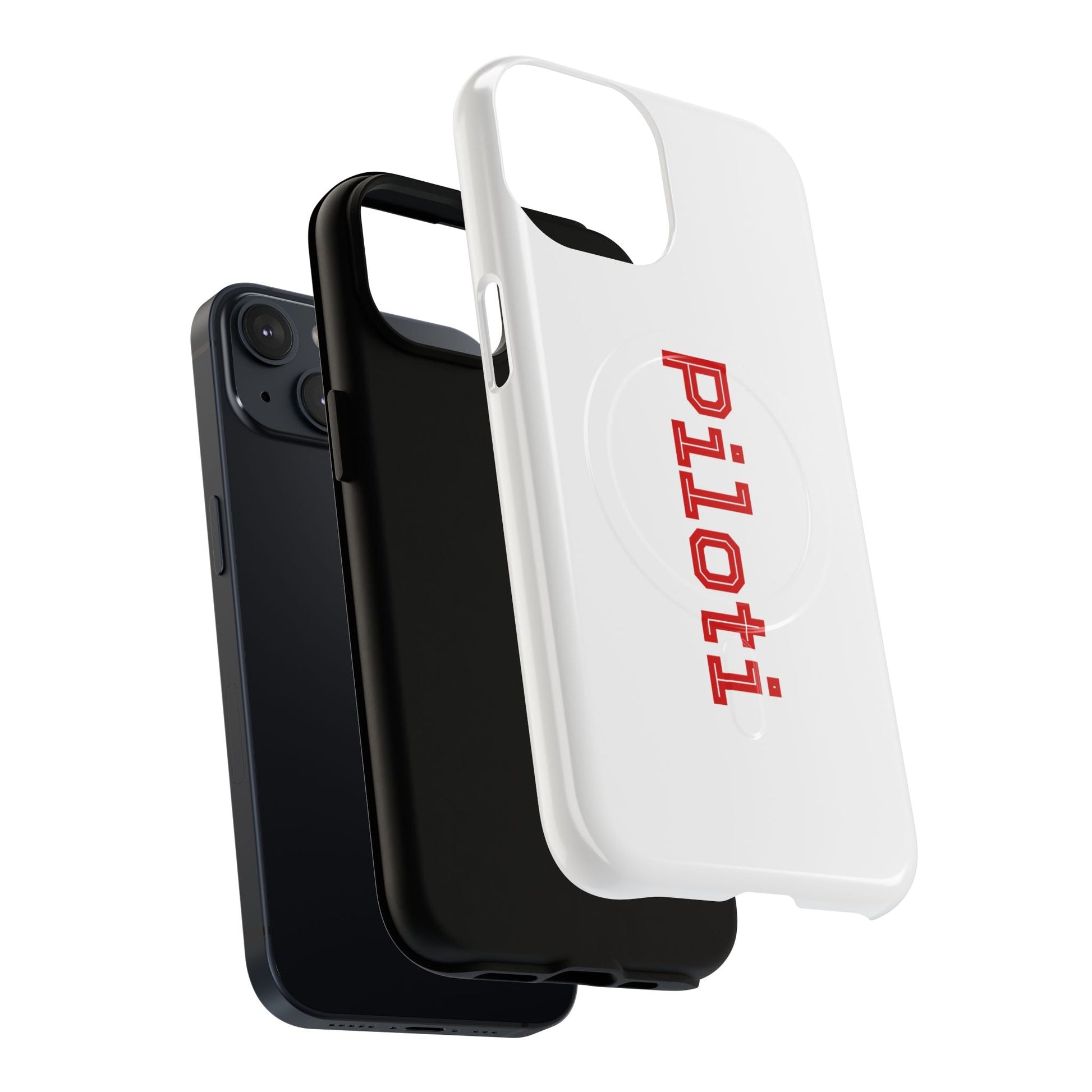 Tough Magnetic iPhone Cases Piloti in white made in matt and gloss finish - UpNorth SPORTS