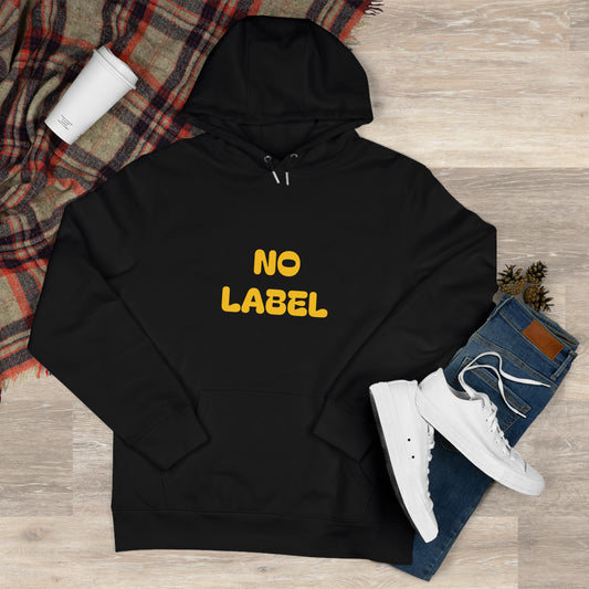 No Label Yellow on Pure Black Hoodie Printify
