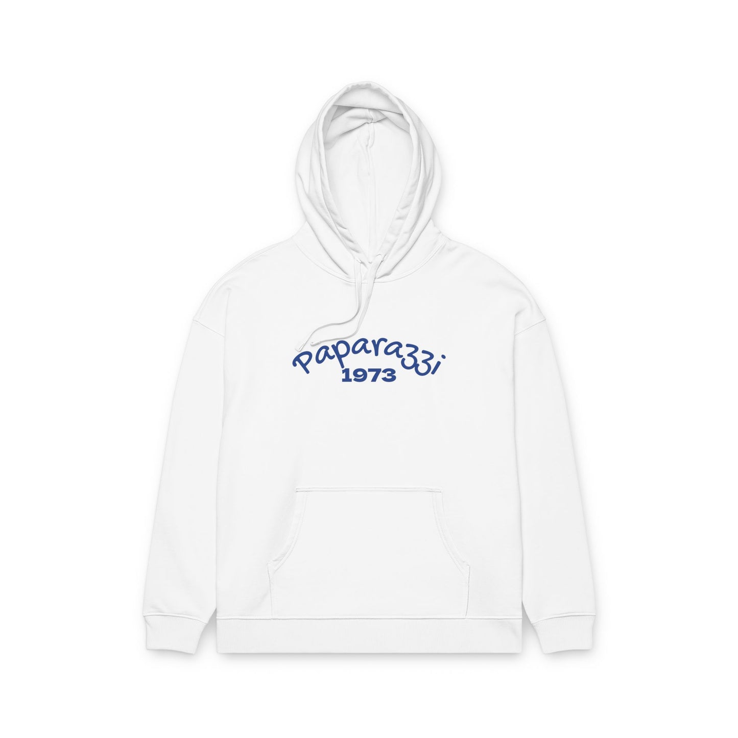 Organic Hoodie by Paparazzi in white with navy blue