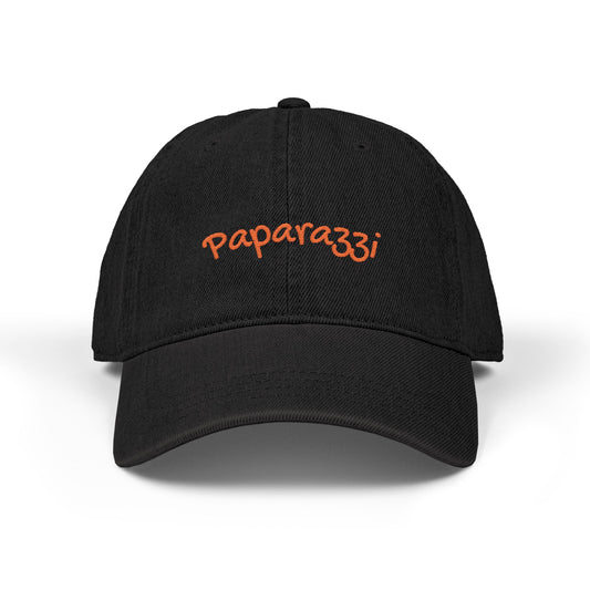 Denim Baseball Cap Paparazzi in black with orange
