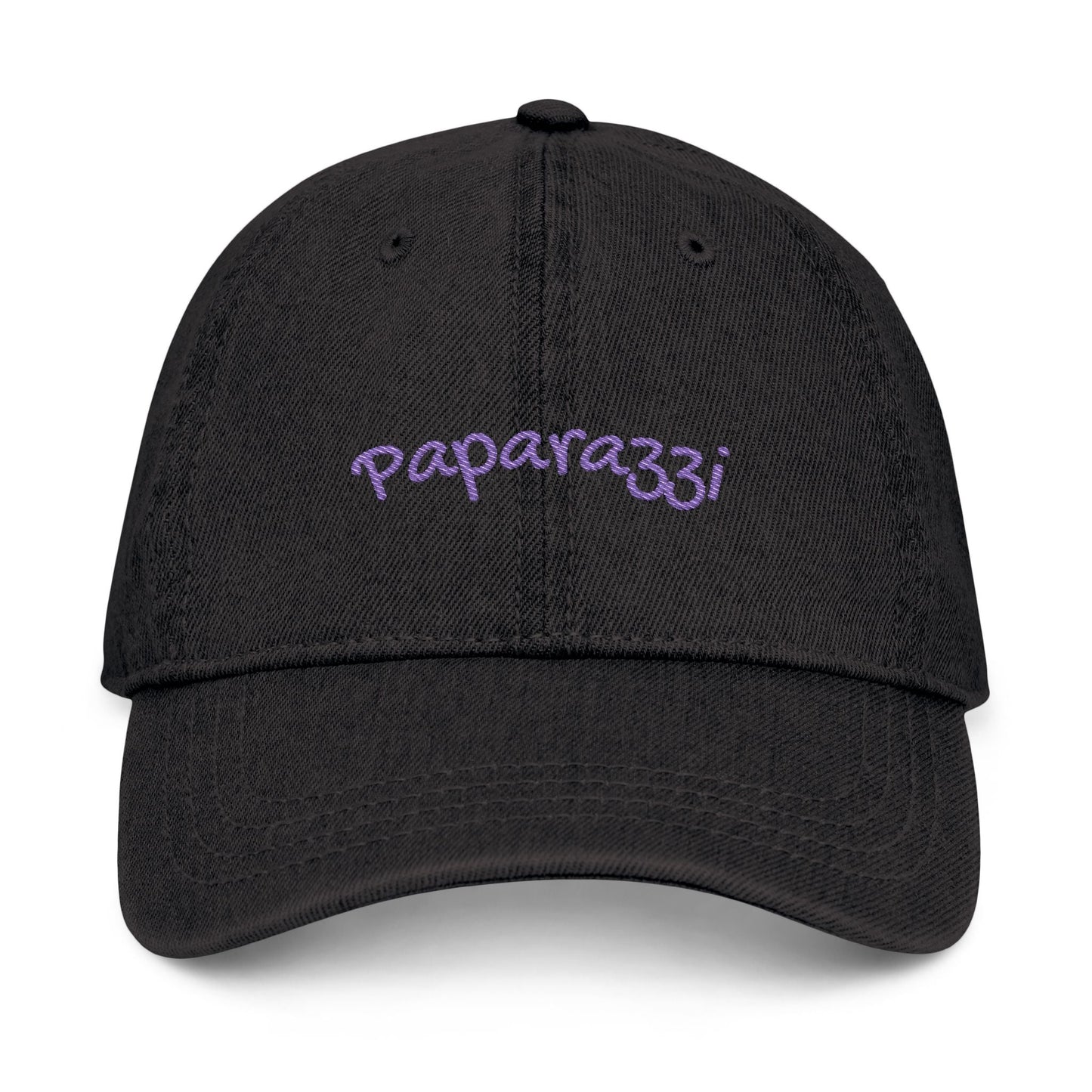 Denim Baseball Cap Paparazzi in black with purple