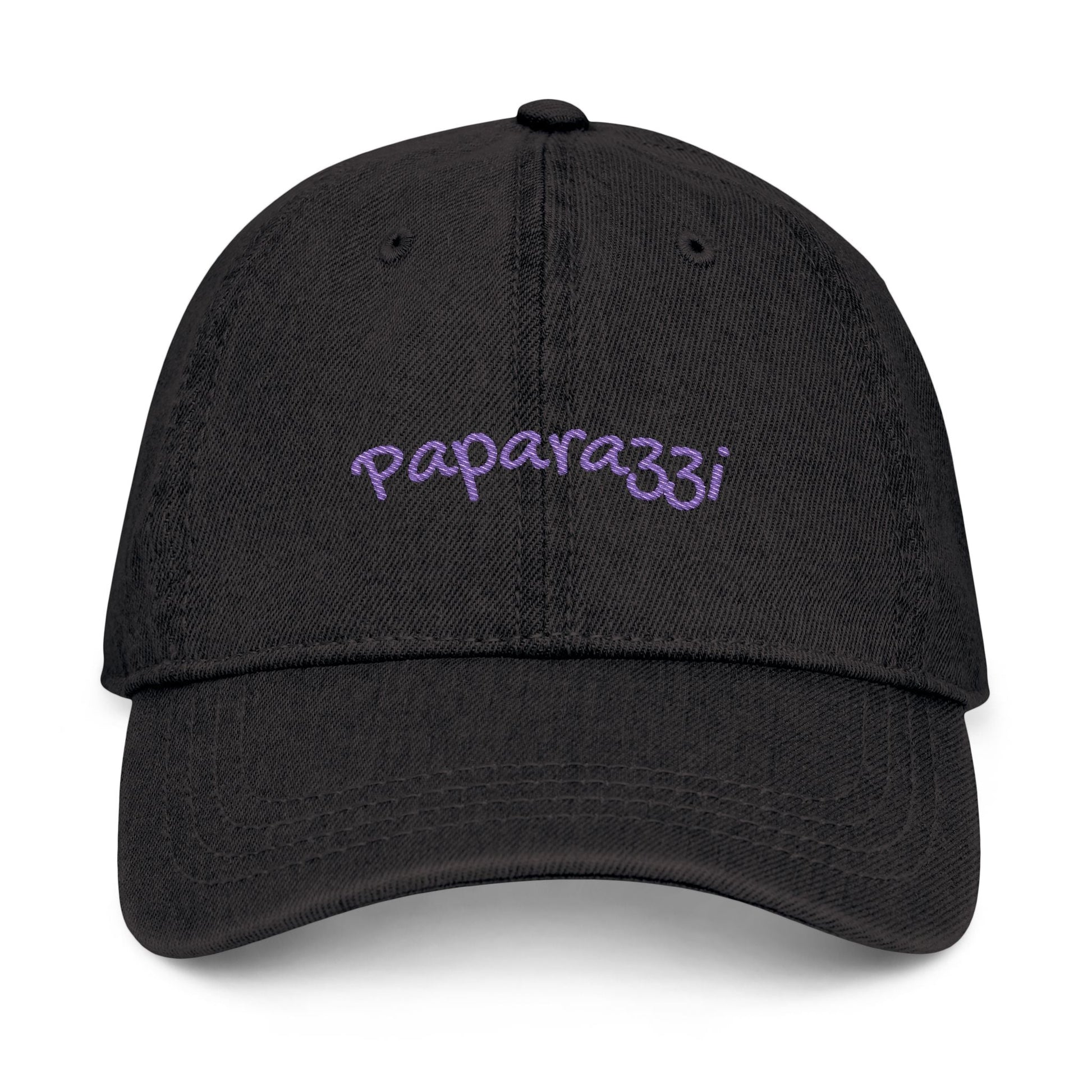 Denim Baseball Cap Paparazzi in black with purple